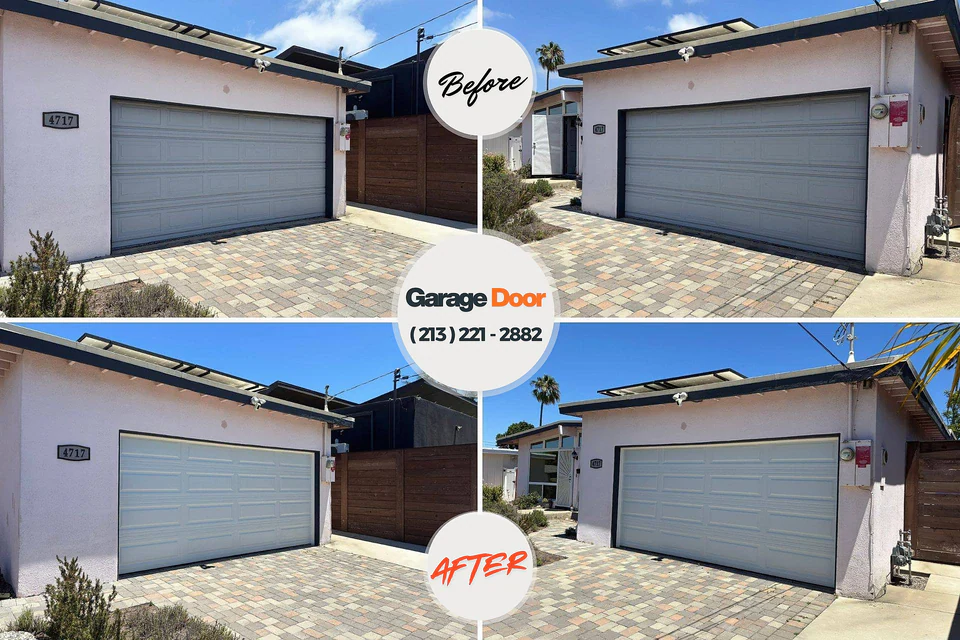Before and after: garage door repair Poplar Plains, CT